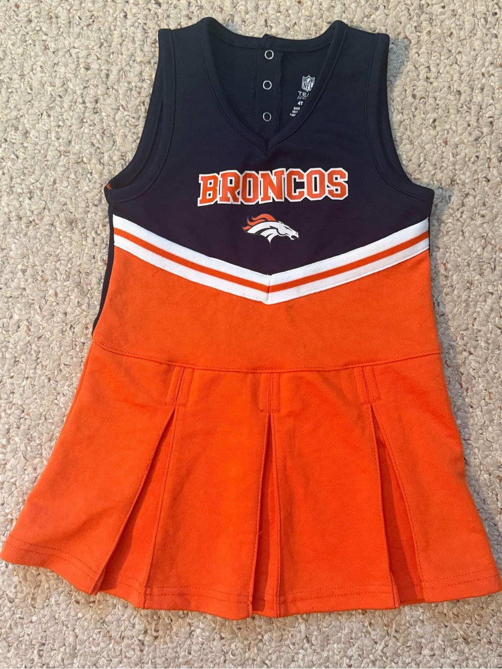Girls' NFL Broncos Orange & Navy Cheer Dress